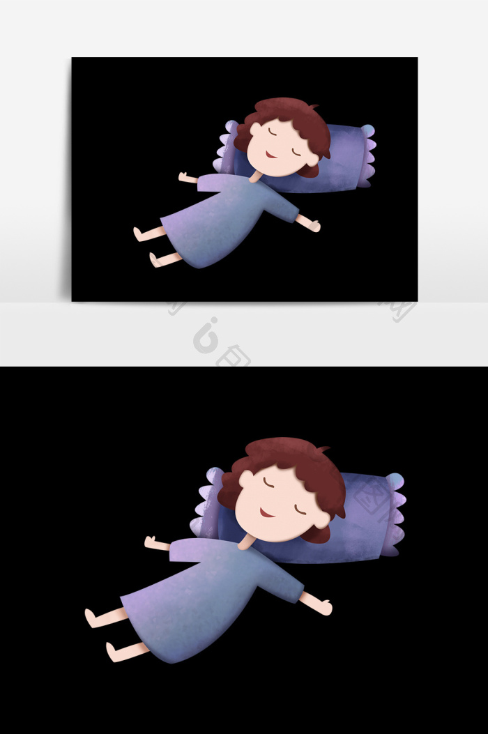 睡觉的小女孩图片