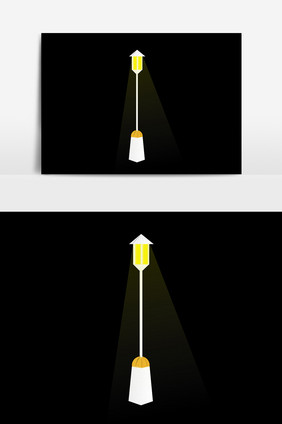 手绘卡通扁平路灯