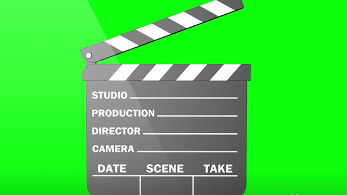 4K电影打板器绿屏抠像绿幕视频素材