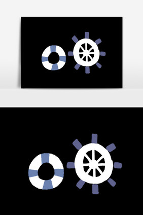 卡通可爱航海用品游泳圈船舵
