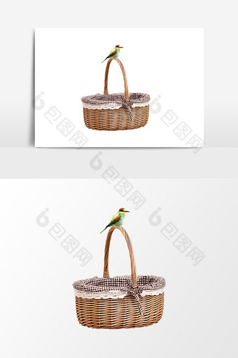 篮子竹篮元素素材图片