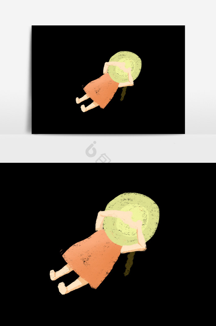 戴帽子的小女孩图片
