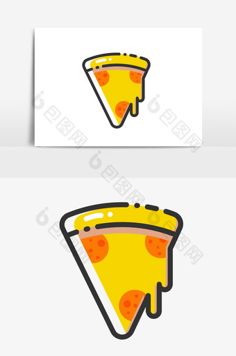 可爱简约MBE风格食物披萨矢量元素图片