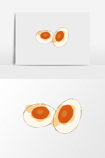 手绘水彩咸鸭蛋素材图片