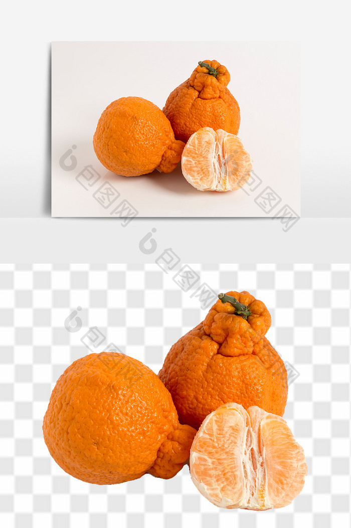 新鲜橘子丑橘高清水果元素装饰素材