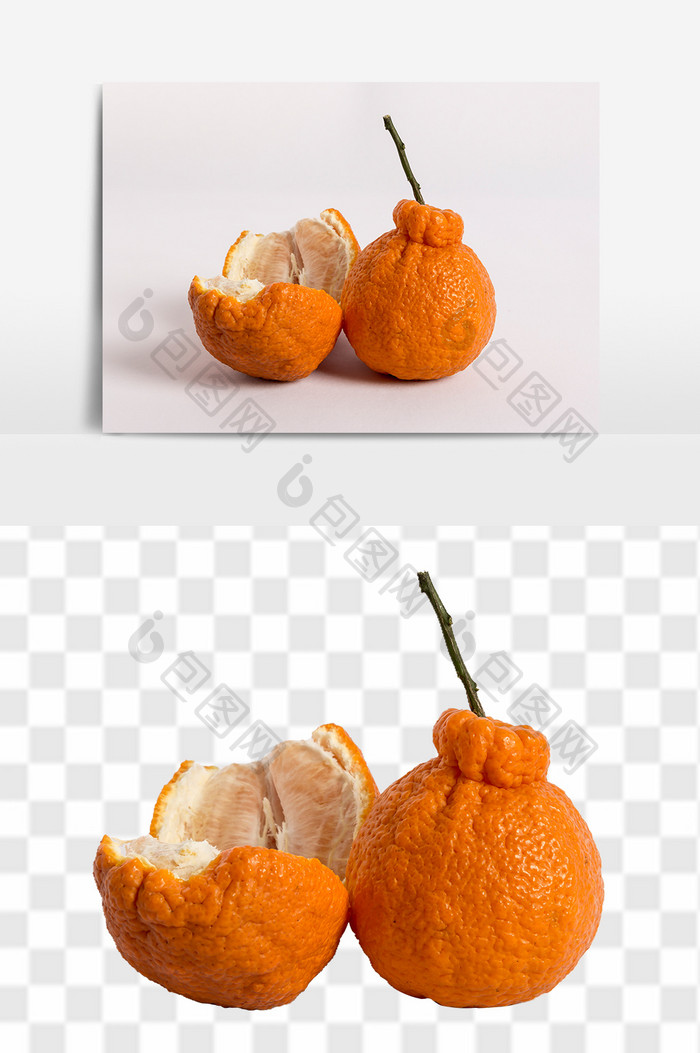 新鲜橘子高清水果元素装饰素材