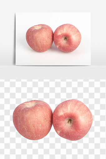 新鲜烟台红富士苹果高清水果元素食品素材图片