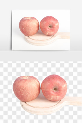 新鲜烟台苹果高清水果元素食品素材