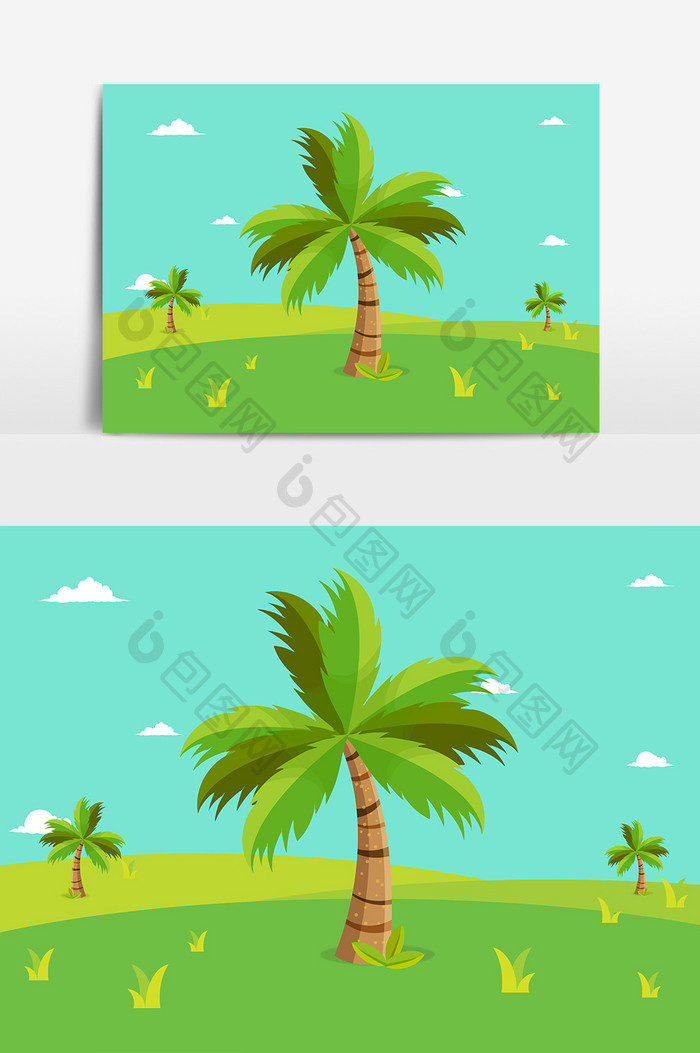 棕榈树椰子树元素设计