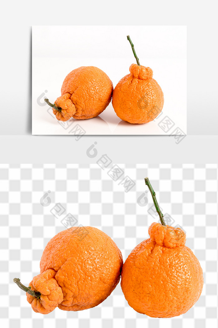 新鲜高清橘子丑橘水果元素食品素材