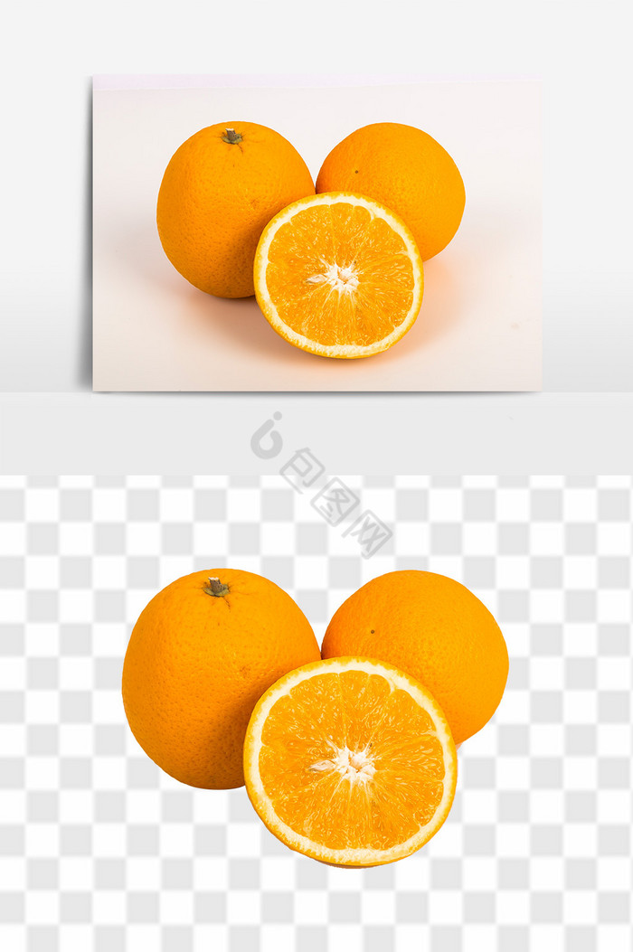 新鲜切开进口橙子高清食品水果图片