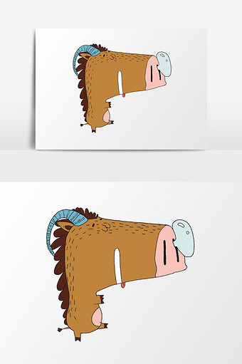 可爱动物猪插画元素素材图片