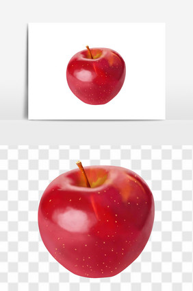 红色新鲜大苹果元素