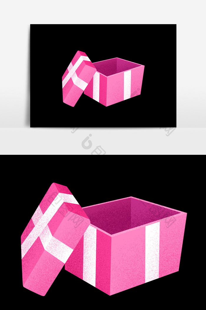 卡通粉色礼物盒包装盒