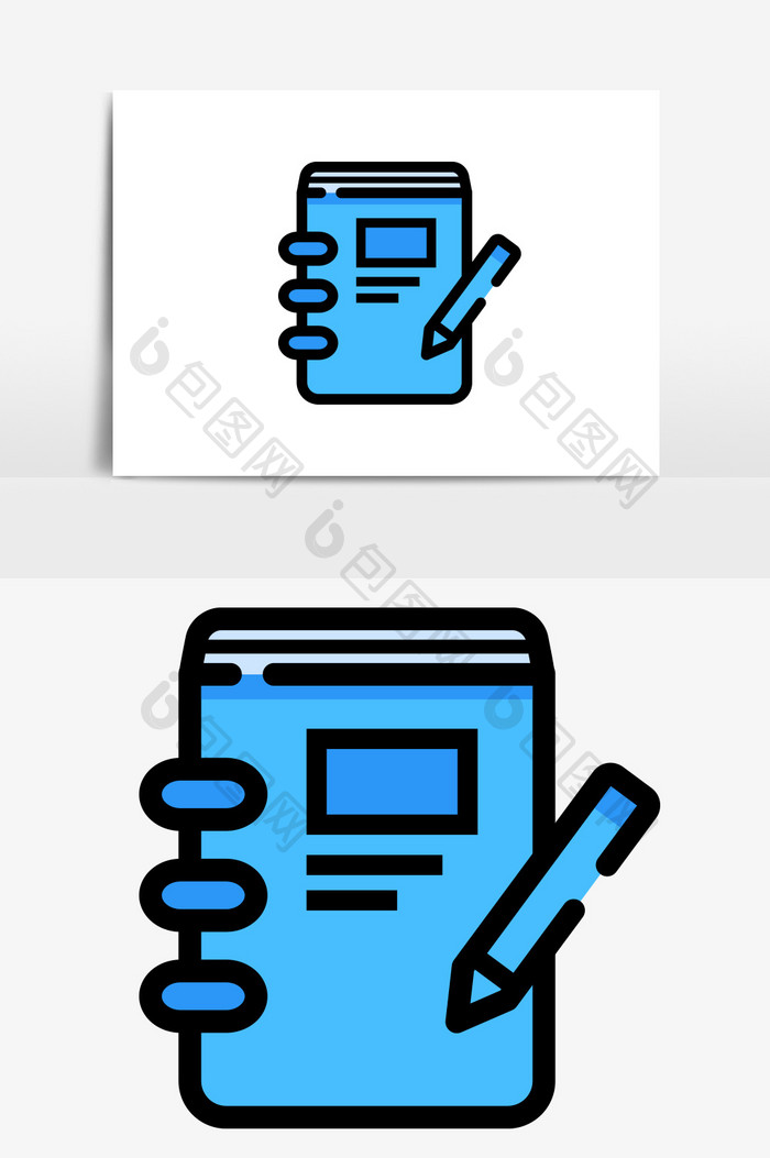 商务简约MBE风格记录本笔记本矢量元素