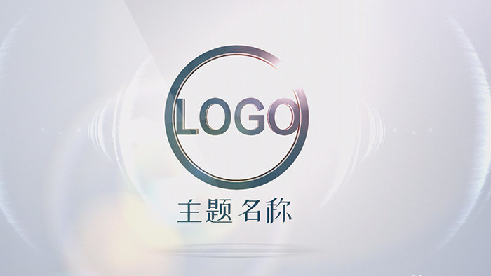 玻璃质感光效企业LOGO演绎 片头PR模板