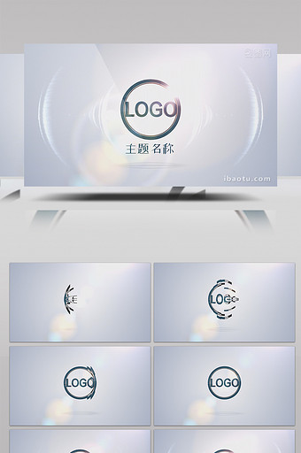 玻璃质感光效企业LOGO演绎 片头PR模板图片