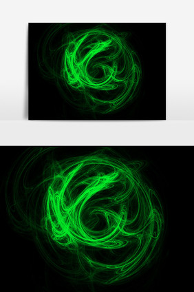 绿色光晕光束元素