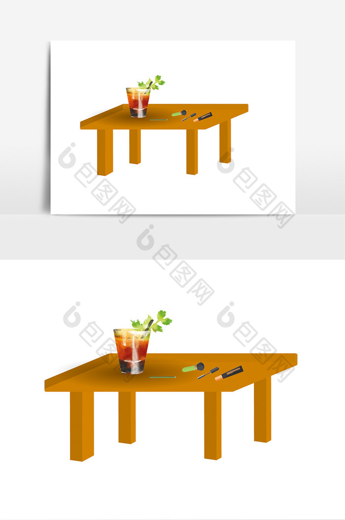 办公桌长条桌元素