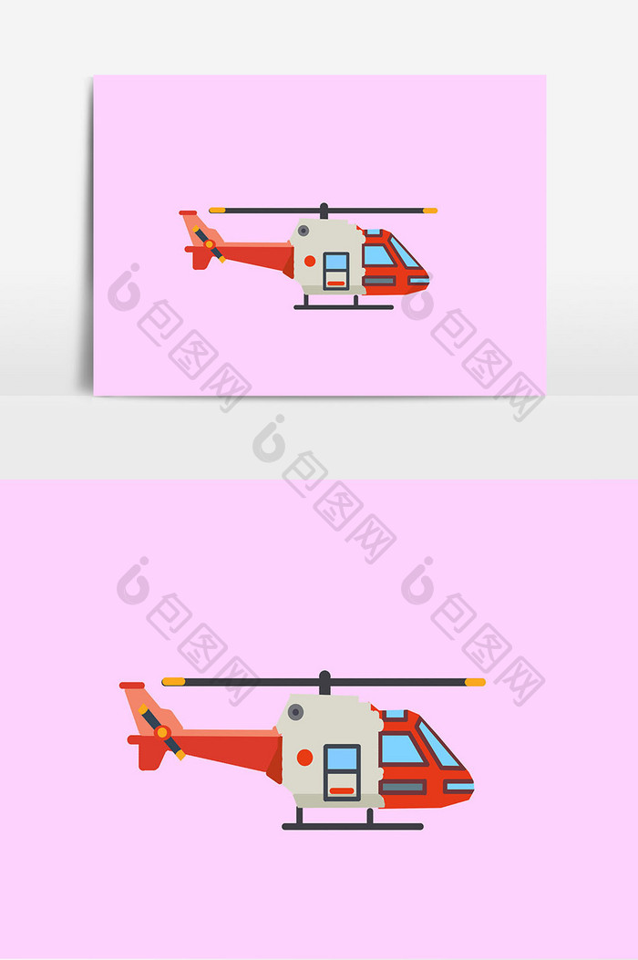 飞机直升飞机卡通元素
