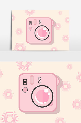 粉色复读机扁平化元素图片下载