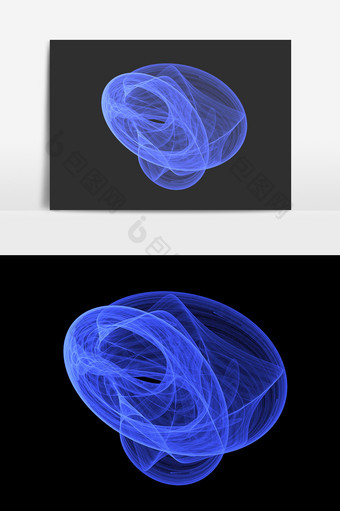 蓝色环形光效元素图片