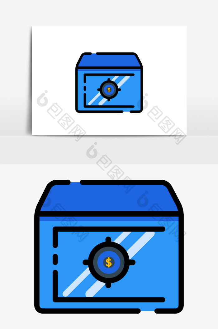 商务简约MBE风格保险柜保险箱矢量元素
