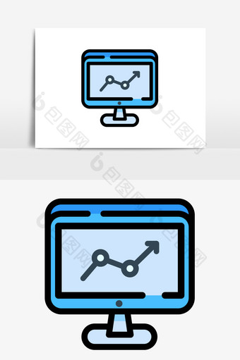 商务简约MBE风格屏幕图表计算机矢量元素图片