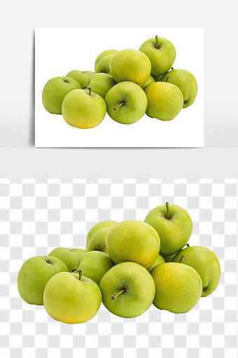新鲜绿苹果青苹果水果元素图片