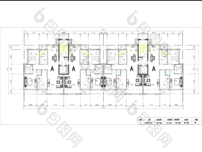 复式高层户型CAD