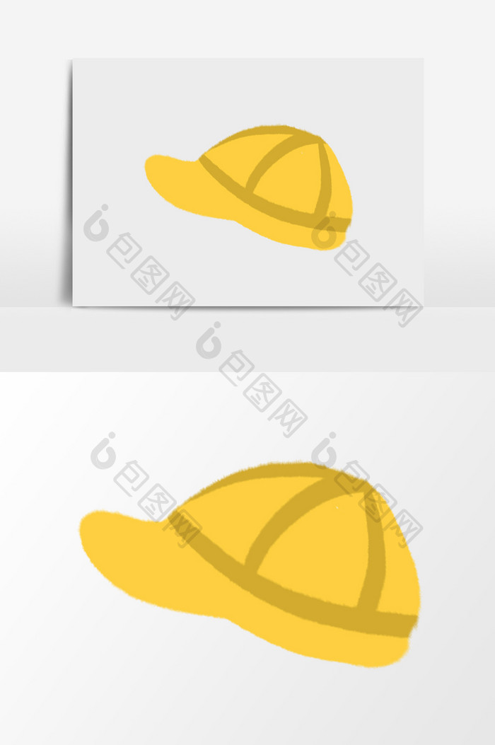 打通手绘黄色帽子