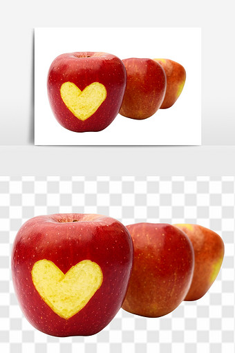 新鲜苹果红苹果水果元素图片
