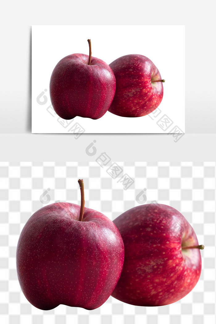 新鲜蛇果红苹果水果元素