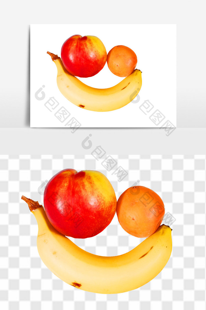 新鲜香蕉油桃黄杏水果元素