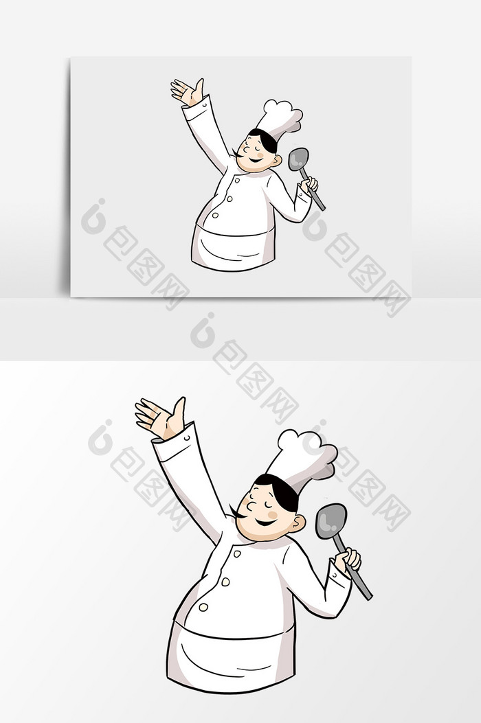 卡通漫画厨师图案