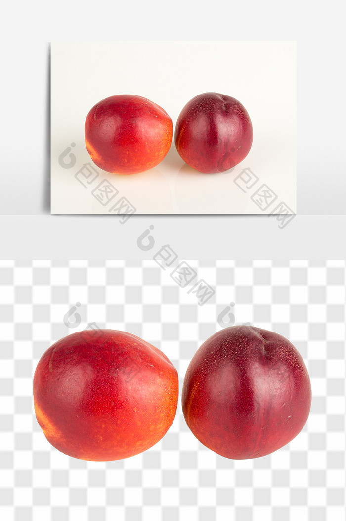 新鲜油桃桃子高清免抠透底png水果元素