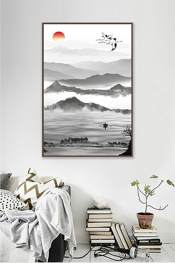 中国风水墨山水意境装饰画图片