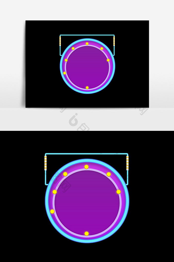 紫色荧光设计元素