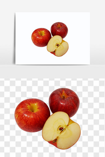 新鲜可口红色大苹果素材元素图片