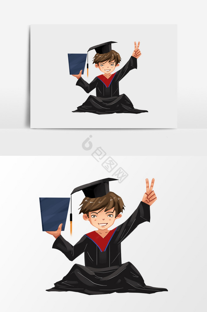 卡通博士帽图片-卡通博士帽素材免费下载-包图网