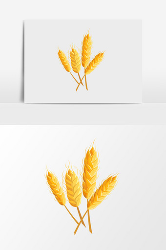 卡通金色大麦稻谷素材图片