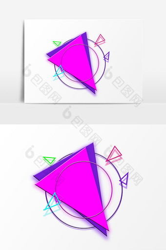 三角形几何漂浮物元素图片
