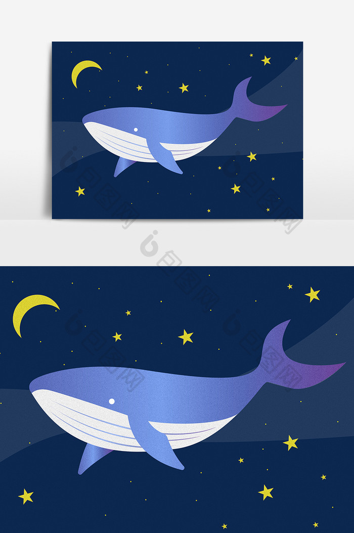 手绘鲸鱼梦幻鲸鱼元素