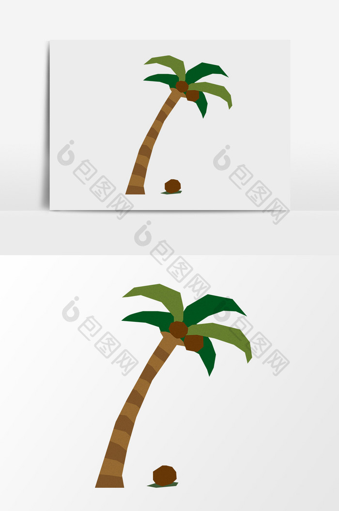 卡通扁平椰子树素材
