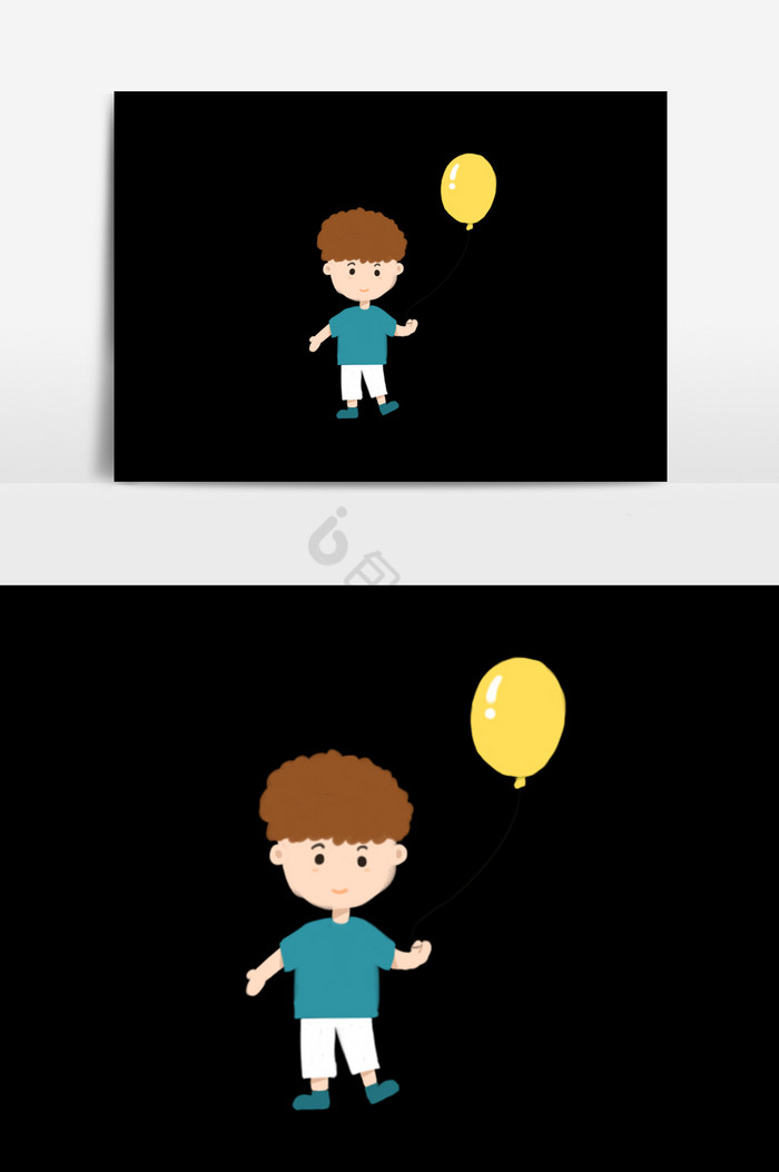 气球小男孩图片
