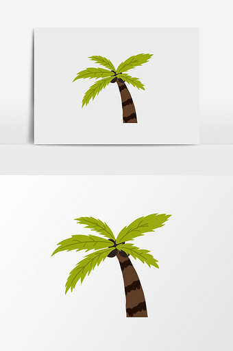 卡通沙滩椰子树素材图片