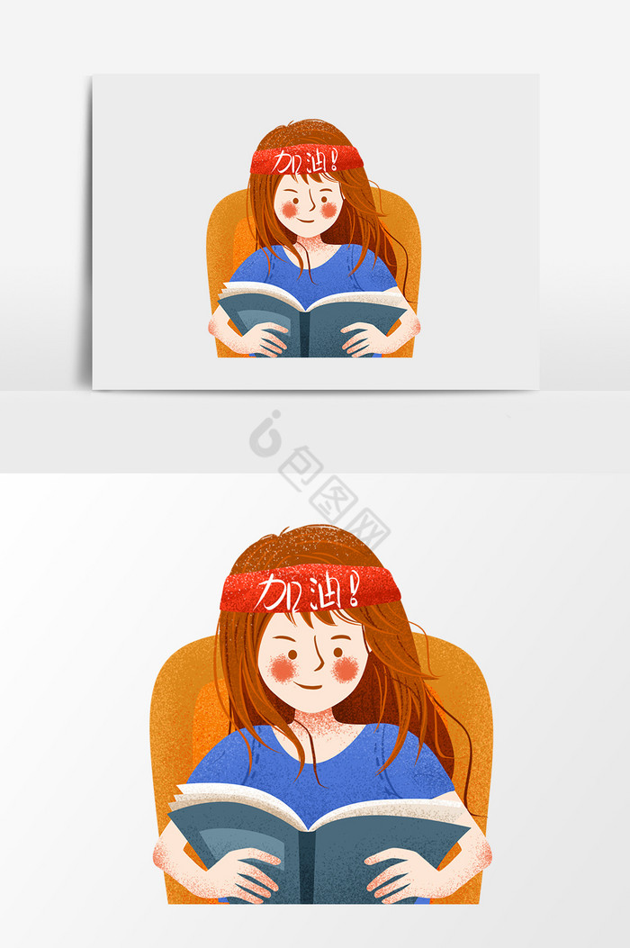 学习看书小女孩