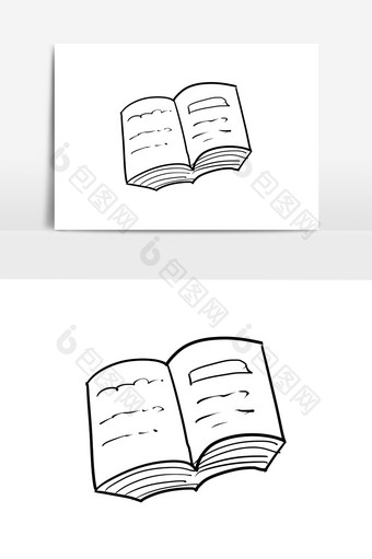手绘卡通矢量字典教科书元素图片
