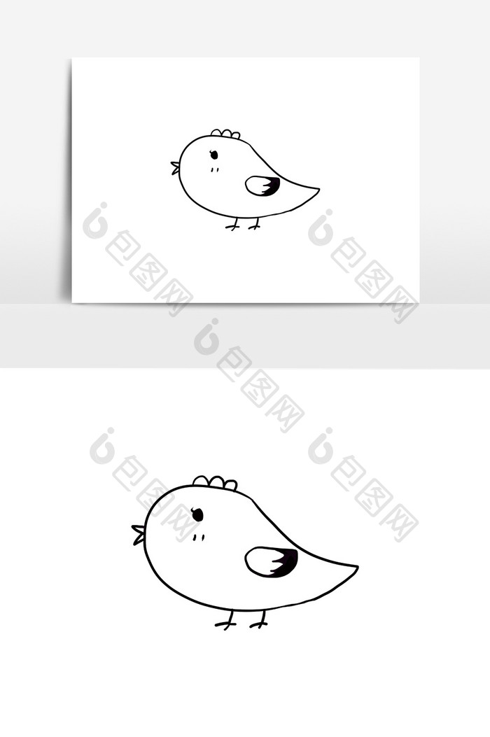 手绘卡通矢量可爱小鸟元素