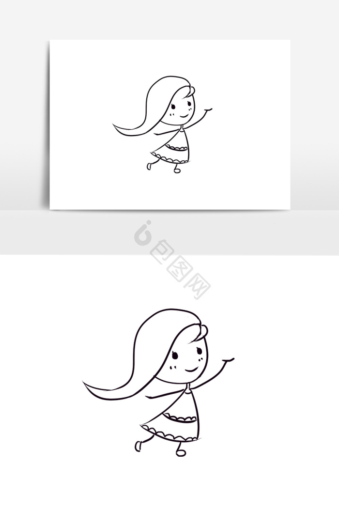 小女孩矢量